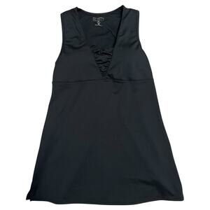 Athleta V-Neck Size 36A Black Built-In Bra Tank Top Athletic Activewear Workout